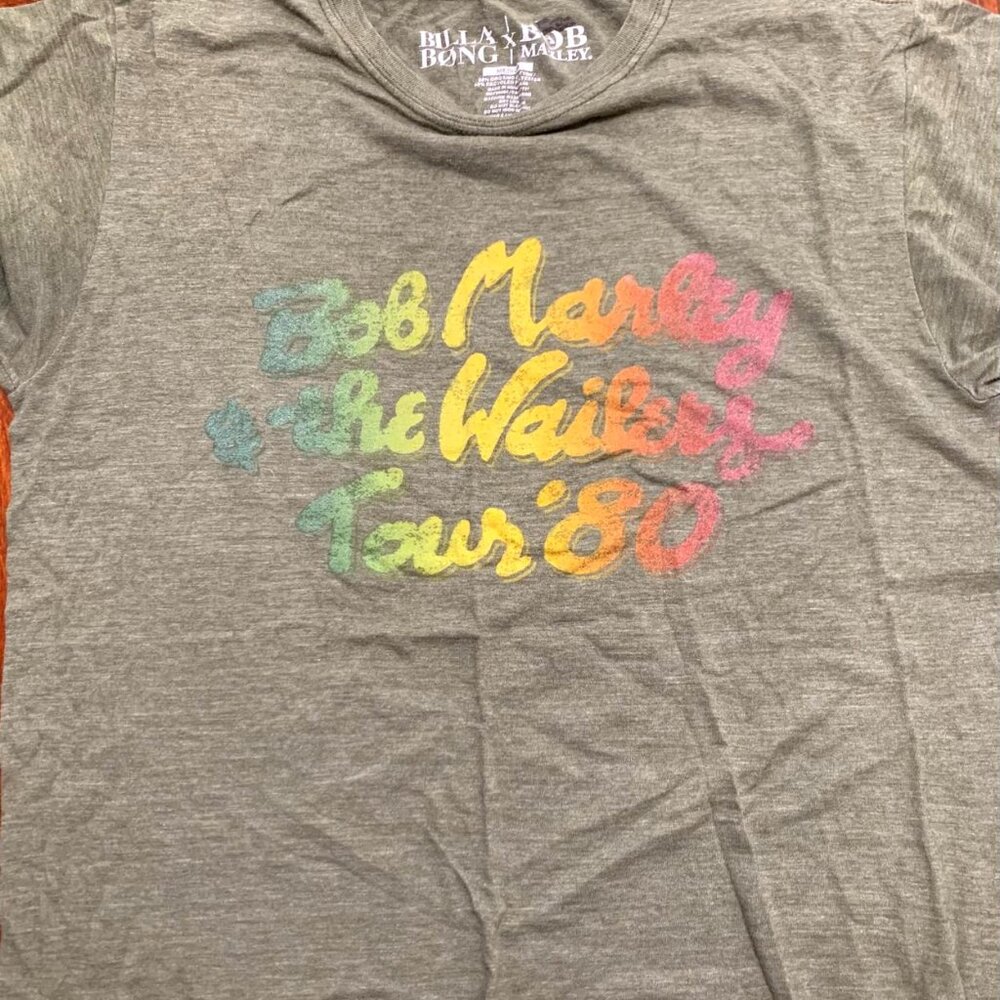 Bob Marley and the Wailers- Tour 1980 -BIllabong t shirt- size medium